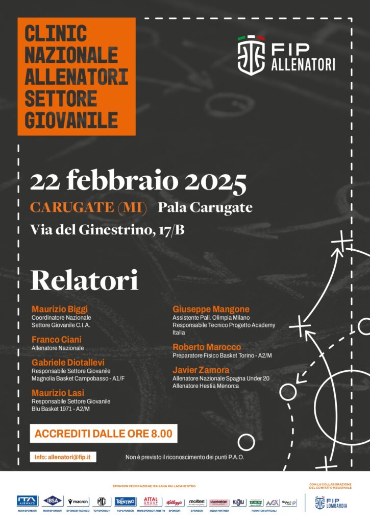 CLINIC ALLENATORE SETTORE GIOVANILE  CARUGATE (MILANO) 22/2/2025